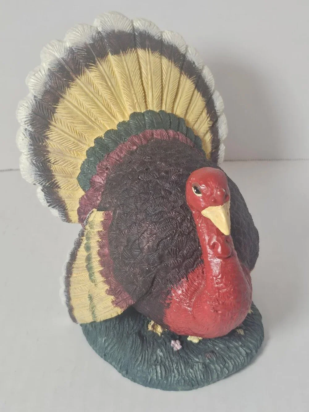 Hand Painted Resin Turkey Statue Primitive Fall Harvest Table Decor 8